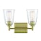 Designers Fountain Westin 15in 2-Light Brushed Gold Modern Industrial Indoor Vanity Light with Clear Glass Shades 95702-BG - alternate 1